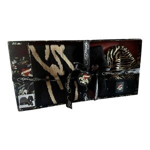 Ed Hardy Scarf and Beanie Set w/gloves gift set nwt $125